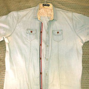 light blue button down shirt